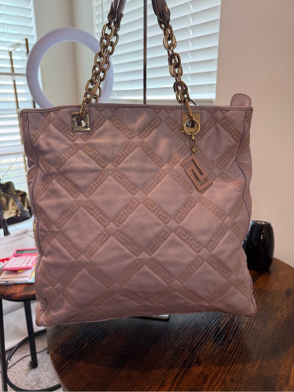 Authentic Versace Chain-Handle Tote Bag